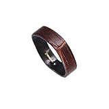 20mm Brown Watch Band Ring Holder Alligator Embossed Italian Calfskin Leather