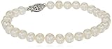 Sterling Silver White Freshwater Cultured A Quality Pearl Bracelet (6.5-7mm), 8