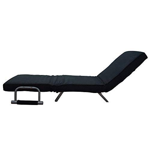 LEADZM Folding Dual Purpose Single Sleeper Sofa Bed Leisure Recliner Couch Sofa Bed Position Sofa Chair Modern Style Chair Bed with Dust Cover Black - Thumbnail 3