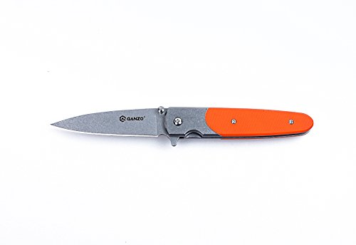 Ganzo G7432 Tactical Folding Knife 440C Blade G10 Handle Frame Lock (Orange)