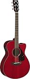 Yamaha FSX800C Small Body Solid Top Cutaway Acoustic-Electric Guitar, Ruby Red