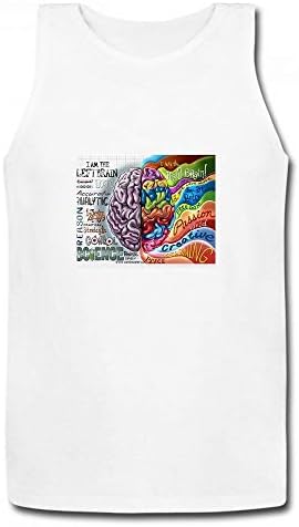 左脳右脳脳漫画ポスター 売り込み タンクトップ Men Sleeveless ボーイズ Top キャミソール Tank