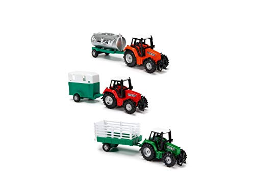 Dickie Toys 203733001 Farm Life Team, Traktor mit Anhänger, Bauernhof Spielzeug, Spieltraktor, Gespann wahlweise mit…