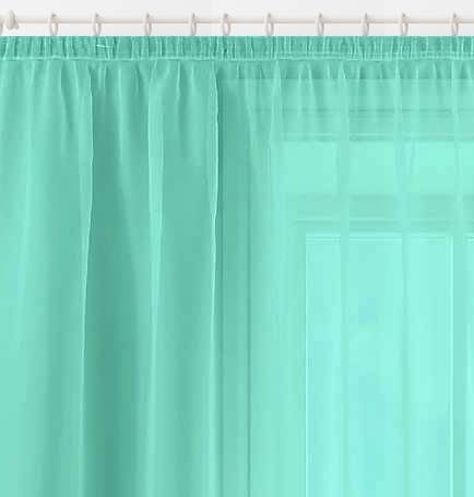 Megachest gathering tape voile curtain(Seafoam Green, W 56" x L 118" (2 Panels))