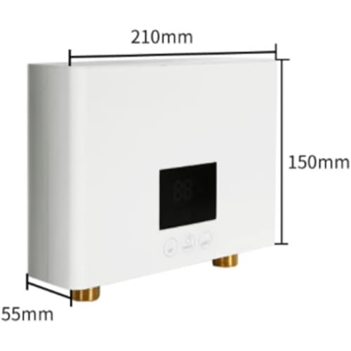 Saraele Electric water heater, Instant Water Heater 3KW Mini Electric Tankless Water Heater Wall-Mounted with LED Display 3-Level Temperature Adjustment Remote Control for Home Kitchen Bathroom