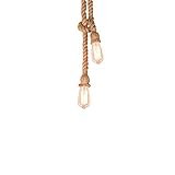 NAVIMC Industrial One Single Rope Hemp Pendant Light Fixture for Dining Room Kitchen (39