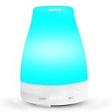 Essential Oil Diffuser, 100ml Portable Aroma Cool Mist Air Humidifier with Adjustable Mist Mode 7 Color Changing LED Lights, Waterless Auto off for Home Office Spa (LM-008)