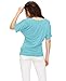 Made By Johnny MBJ WT1037 V Neck Short Sleeve Dolman Top with Side Shirring XXL Aqua
