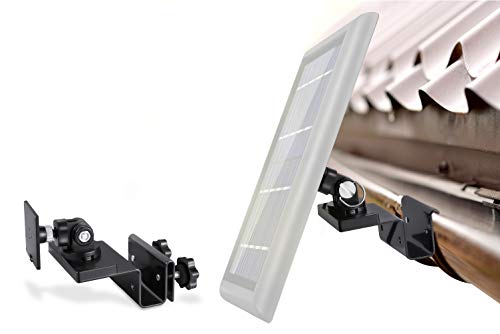 Wasserstein Gutter Mount Compatible with Ring, Arlo, Reolink Cams & Compatible Solar Panels (Black)