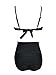Summer Mae Women's Black Mesh One Piece Vintage Swimsuit Tank Swimwear