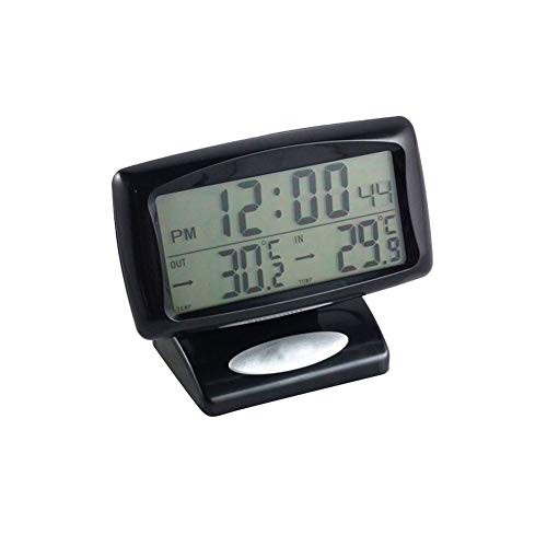 CactusAngui Car Vehicle LED Digital LCD Thermometer Clock Temperature Meter with Backlight Black