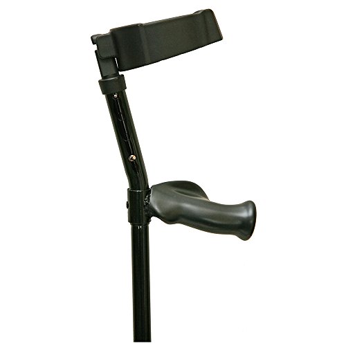 In-Motion Forearm Crutches with Spring Assist | Size Tall (4'9" - 6'3") | Glossy Black - Thumbnail 2