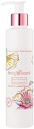 InnOscent Natural Coconut Body Lotion With Sweet Rose Scent 6.76 Ounce