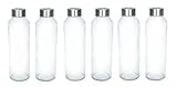 Ewei's Homeware 6 Pack - 18oz Leak-Proof Juice Containers, Glass Water Beverage Bottles