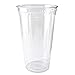 CucinaPrime Premium Plastic Clear PET Cups with Flat Lids, 50 Count, 24 Ounce