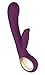 Sexy Slave Alice's Rechargeable Dual Wand 6 Function Silicone Waterproof G-Spot and Clitoral Rabbit Vibrator, Purple