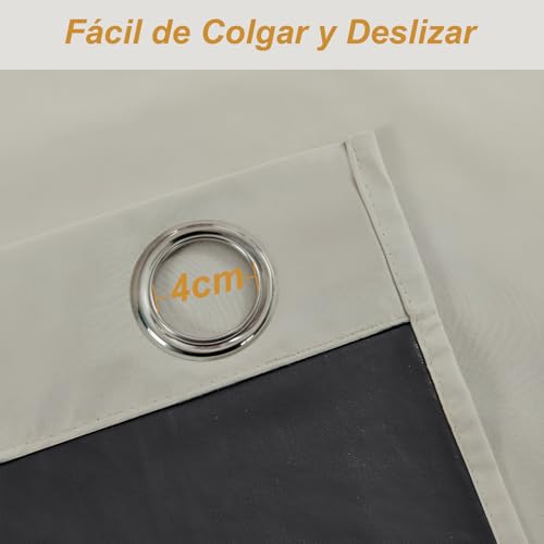 HONGHCL Cortinas Blackout 100% - Cortinas para Recamara y Sala con Forro Negro, Ultra Livianas, Alta Privacidad Ideal para Dormitorios, Apartamentos