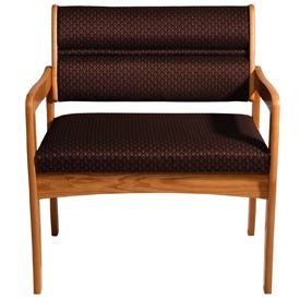 Bariatric Standard Leg Chair - Medium Oak/Burgundy Arch Pattern Fabric