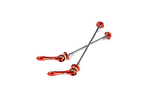 MOWA Mountain Mtb Bicycle Bike Ultralight Titanium Axle Wheel Hub Front and Rear Quick Release QR Skewer Set (Orange)