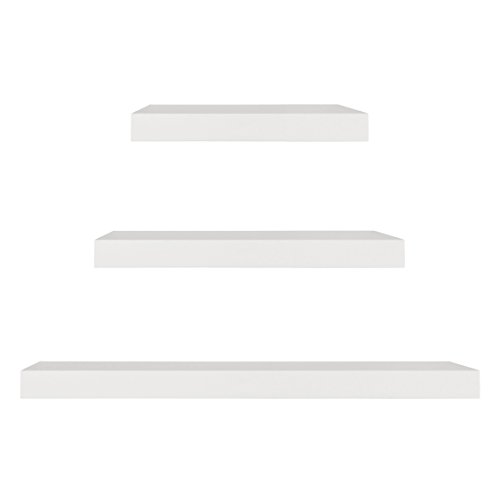 Kiera Grace Maine Wall Ledges , 12 Inch, 16 Inch, 24 Inch, White, Set of 3