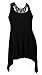 eVogues Plus Size Laced Back Black Sleeveless Tunic Top