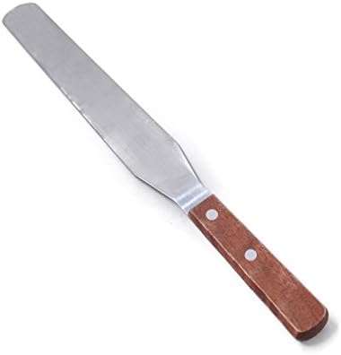 Bestwoohome Stainless Steel Butter Spreader Knife with Wooden Handle for Cheese Cake (9 Inch)
