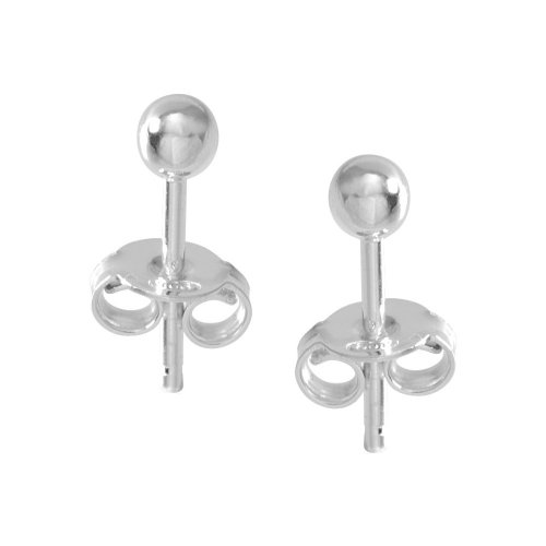 VINANI Ohrstecker Kugel Medium Silber 925 Ohrringe OBS