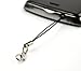 COSMOS ® 100 PCS 3 inches Black Color Cellphone Strap with Silver Color Tone Split Ring and Lobster Clasp