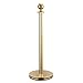 JAXPETY 3 Sets Round Top Polished Brass Stanchion Posts Queue Barrier, Pack of 6 Posts with Red Velvet Ropes,Gold