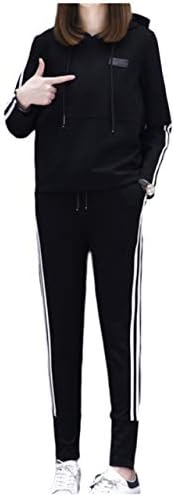 Henri Women’s Stylish Jersey Top and Bottom Set, 3 Lines, All Seasons, Loose, Cute, Loungewear, Hooded