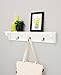 Kiera Grace Finley Floating Modern Wall Mounted Hanging Shelf with 3 Metal Hooks for Home, Office, 1Pack, 24