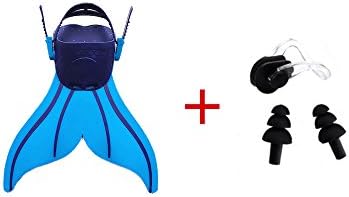 Adjustable Mermaid Swim Fin Kids Mermaid fins Swim Pool Flippers for And nose clip earplugs Boys / Girls (blue)
