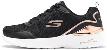 SKECH-AIR DYNAMIGHT THE HALCYON, Scarpe da Ginnastica Donna, Black Mesh Rose Gold Trim, 38 EU