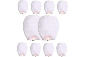 DGSING 10 Pcs White Paper Lanterns Decorative Chinese/Japanese Hanging Round Paper Lamp for Birthday, Wedding, Christmas, Bridal, Home Decor, Party