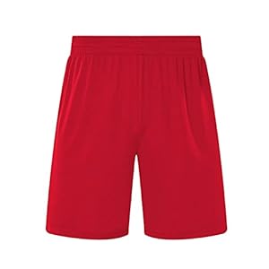 LSTGJ Mannen Voetbal Shorts Sport Running 2 In 1 Fitness Shorts Training Sneldrogende Gym Shorts Gym (Kleur: Rood, Maat…