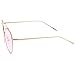 zeroUV Modern Metal Round Aviator Sunglasses With Crossbar Slim Arms And Colored Flat Lens 54mm (Gold/Pink)