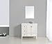 Simpli Home NL-HHV029-36-2A-R Chelsea 36 inch Contemporary Bath Vanity in Soft White with White Engineered Quartz Marble Top
