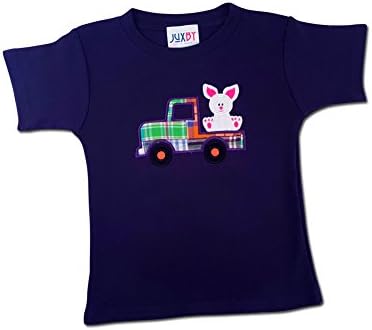 Juxby Baby-Boy's Bunny in Madras Truck M2 on Navy Top 18M