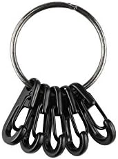 Swatom Mini Alloy Carabiner Clip Keychain Tiny Spring Snap Hook Carabiners with Keyring for Backpack Camping Bottle Using Keychains Accessories(5 pcs)