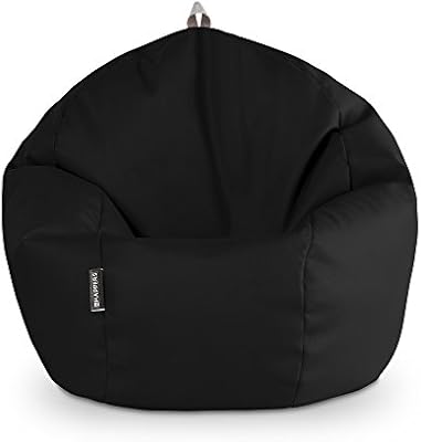 HAPPERS Puff Pelota Polipiel Outdoor Negro: Amazon.es: Hogar