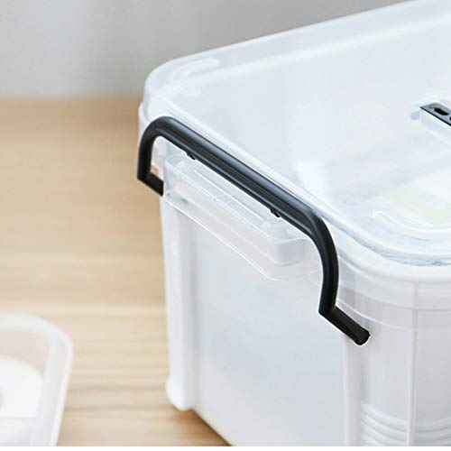 Yunhigh First Aid Kit Box Lockable Medicine Storage Box Family Emergency Kit Cabinet Organizer Detachable Tray & Handle Portable Home Camping Travel Hiking