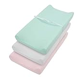 TILLYOU Jersey Knit Ultra Soft Changing Pad Cover Set-Cradle Sheet Unisex Change Table Sheets for Baby Girls and Boys-32