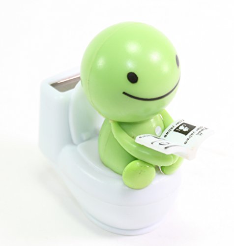 Solar Power Toy - Green Nohohon Reading On The Toilet Car Dashboard Gift Home Decor