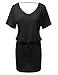 JJ Perfection Women's Short Sleeve V-Neck Mini Dress with Waist String