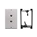 Cat6 Wall Plate and Keystone,Fly Tiger,RJ45 Jack Ethernet Connector,Single Gang Low Voltage Mounting Bracket Device,Female to Female,White(2 Port+Bracket)