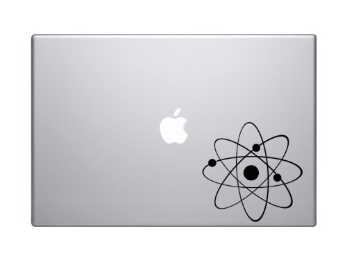 Science Icon #1 - Atom Proton Electron Nucleus Molecule Lab - 5" Black Vinyl Decal Sticker Car Macbook Laptop