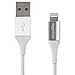 Amazon Basics USB A Cable with Lightning Connector, Premium Collection, MFi Certified Apple iPhone Charger, 6 Foot, 2 Pack, Silver