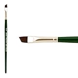 Silver Brush 2506S-014 Ruby Satin Short Handle Synthetic Brush, Angular, 1/4-Inch