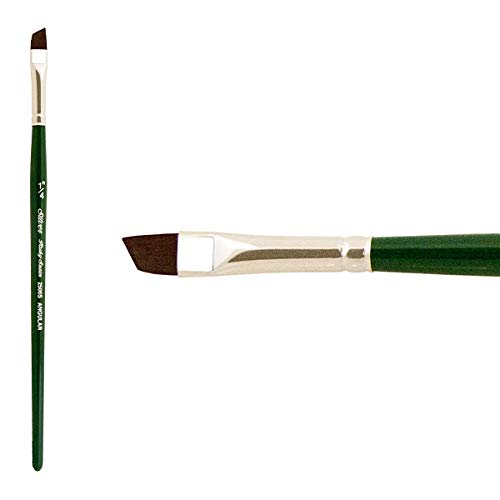 Silver Brush 2506S-014 Ruby Satin Short Handle Synthetic Brush, Angular, 1/4-Inch