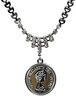 Jewel18 Austrian Stone Black Oxidised Chain Pendant | Wedding Necklace | Bride Necklace| Zinc Alloy Necklace, Long Pandent, Necklace, Minimal Bridal Jewelry, Long Necklace Set